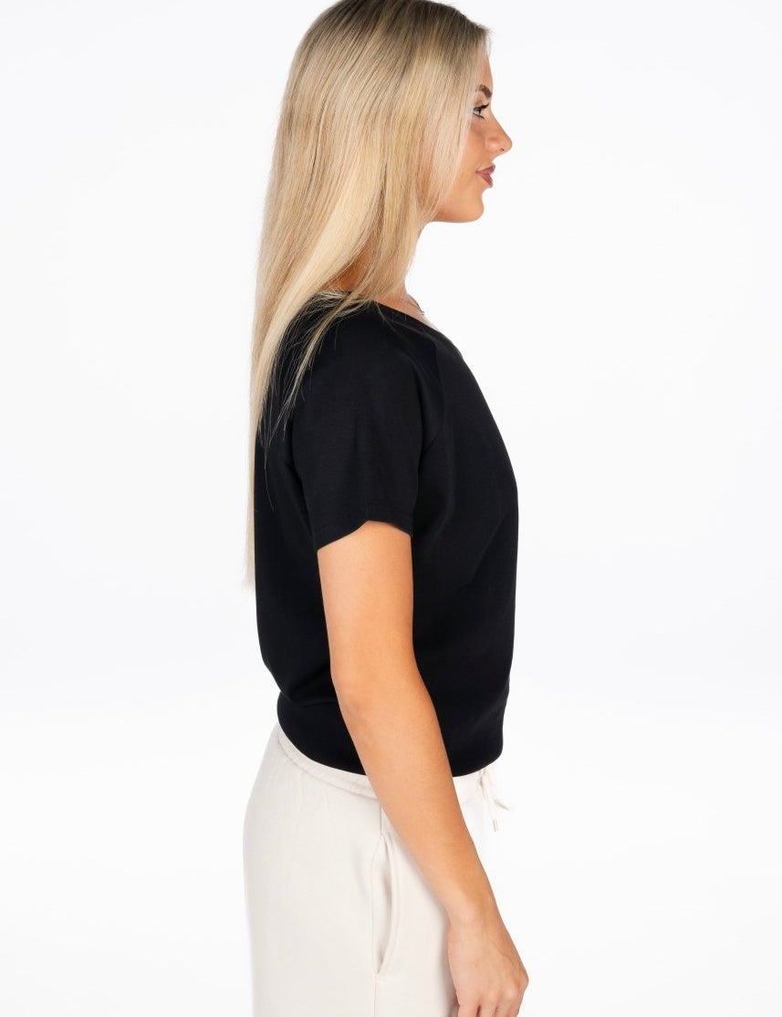 Off The Shoulder Tee - Black - Kikiva Collection