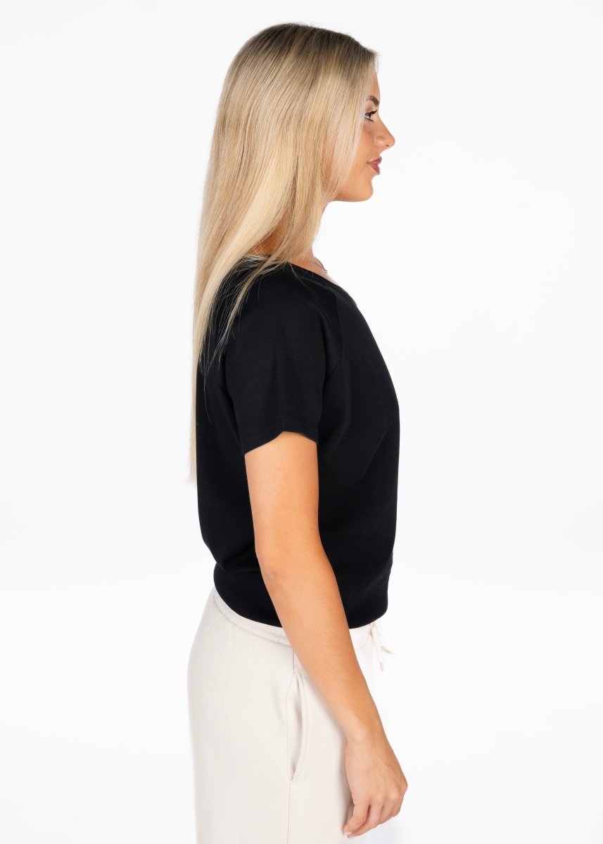 Off The Shoulder Tee - Black - Kikiva Collection