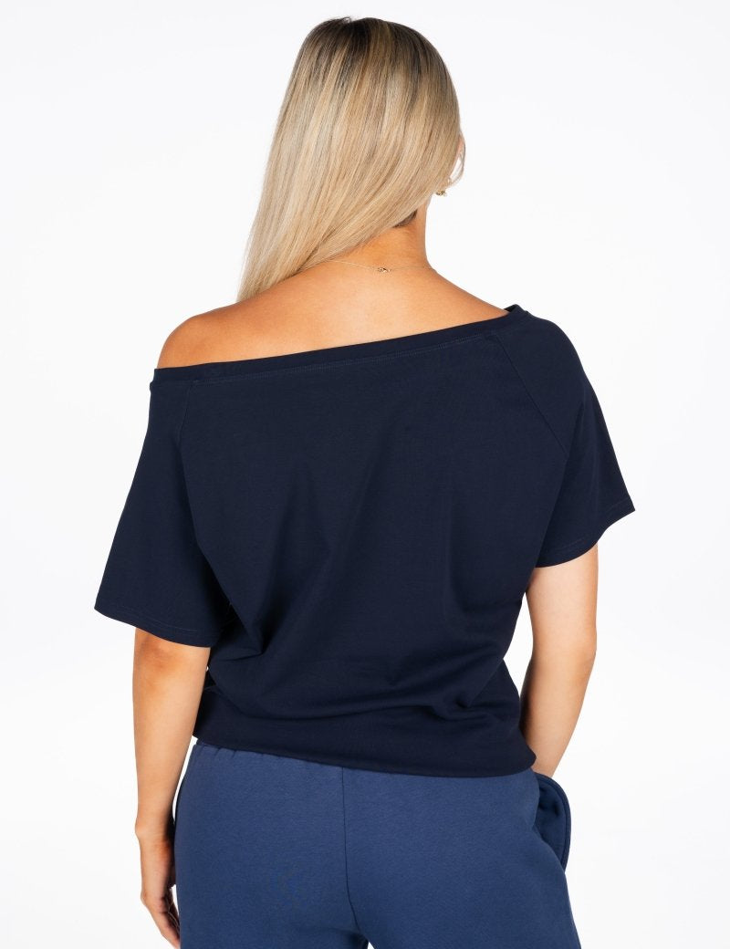 Off The Shoulder Tee - Navy - Kikiva Collection