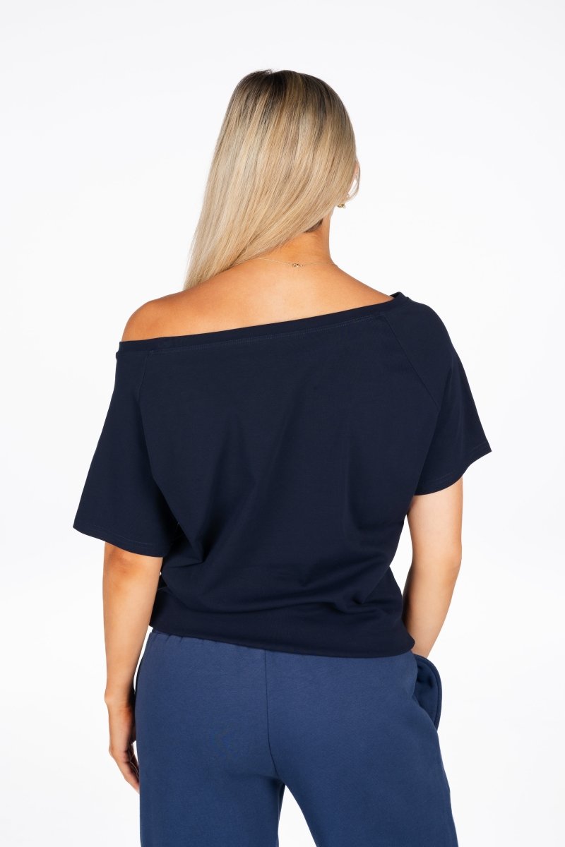 Off The Shoulder Tee - Navy - Kikiva Collection