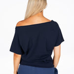 Off The Shoulder Tee - Navy - Kikiva Collection