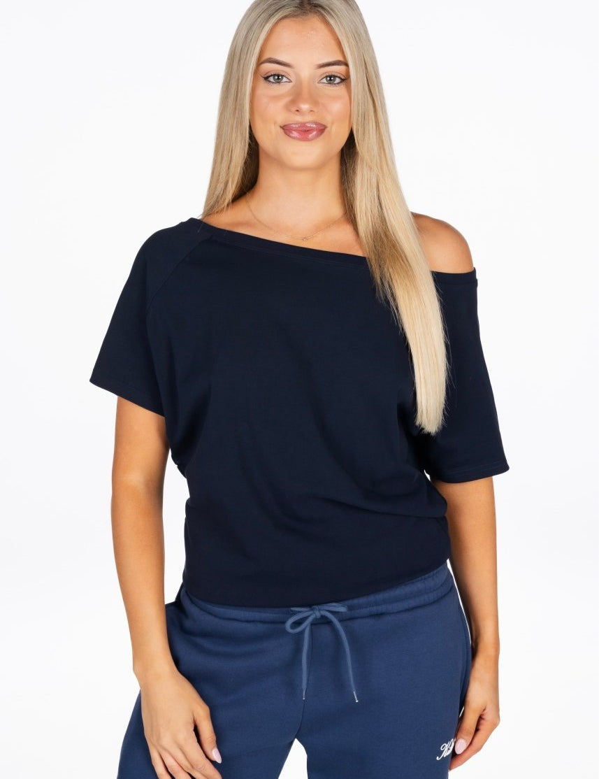 Off The Shoulder Tee - Navy - Kikiva Collection