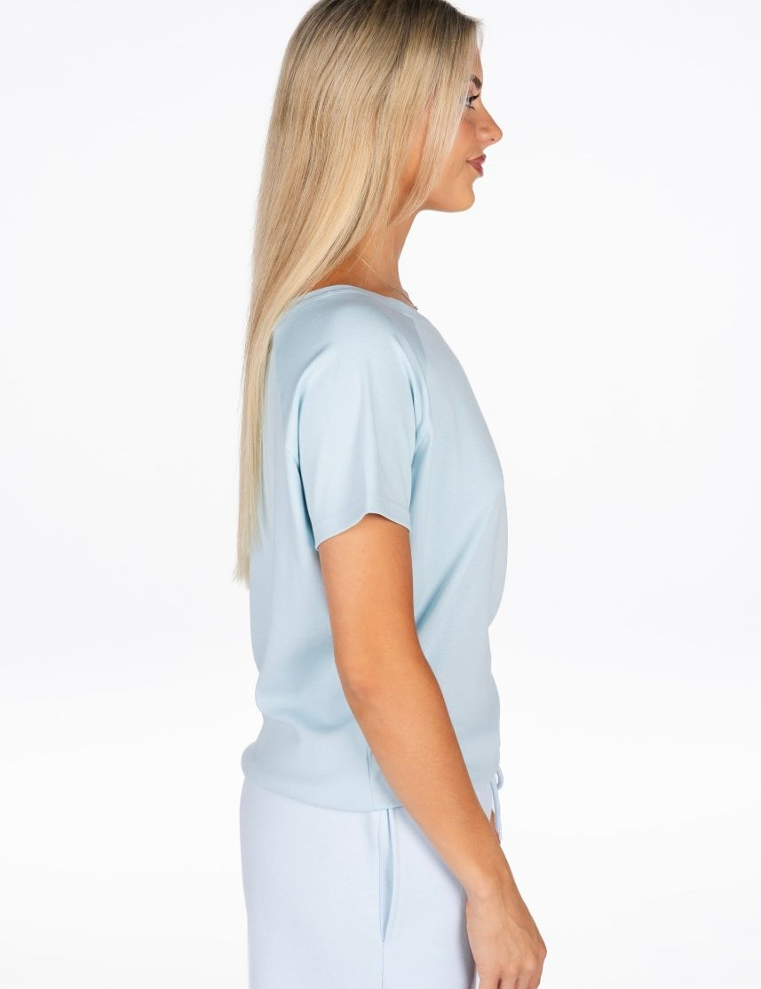 Off The Shoulder Tee - Sky Blue - Kikiva Collection
