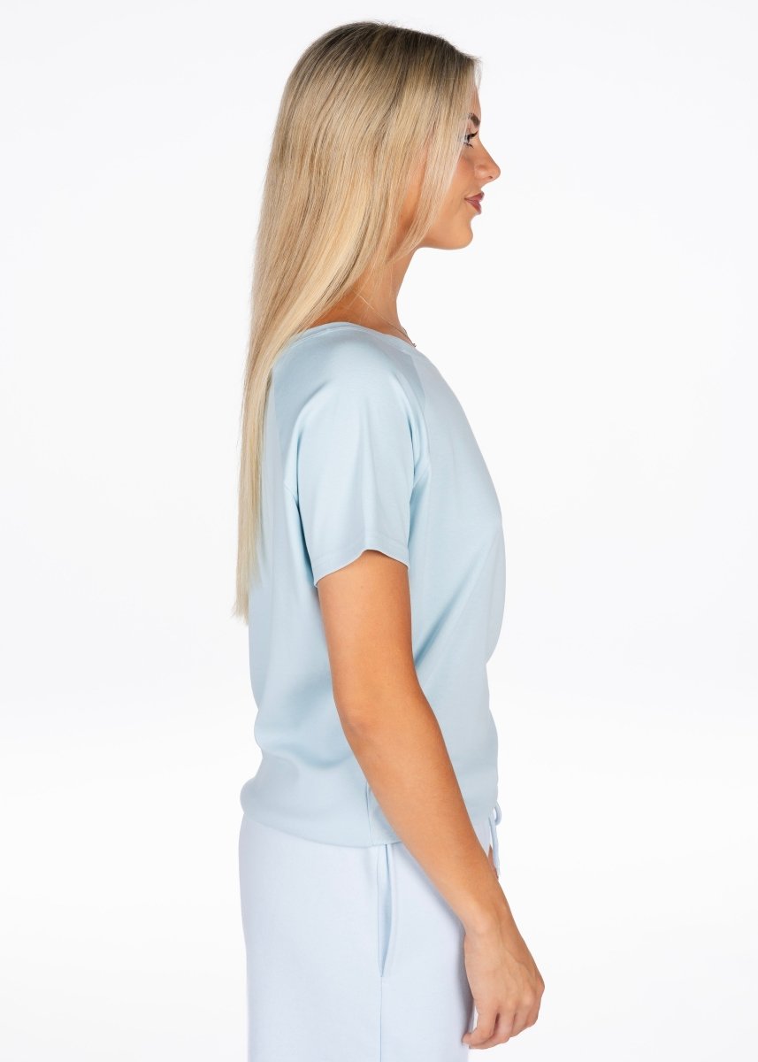 Off The Shoulder Tee - Sky Blue - Kikiva Collection