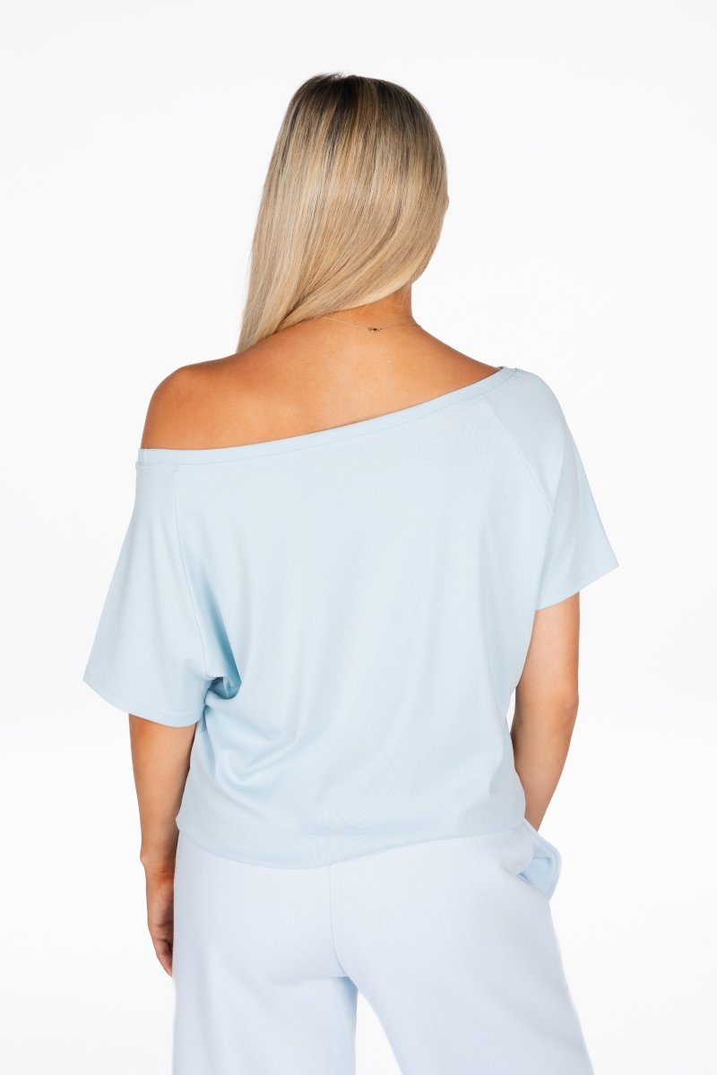 Off The Shoulder Tee - Sky Blue - Kikiva Collection