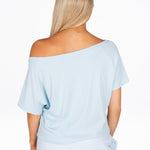 Off The Shoulder Tee - Sky Blue - Kikiva Collection