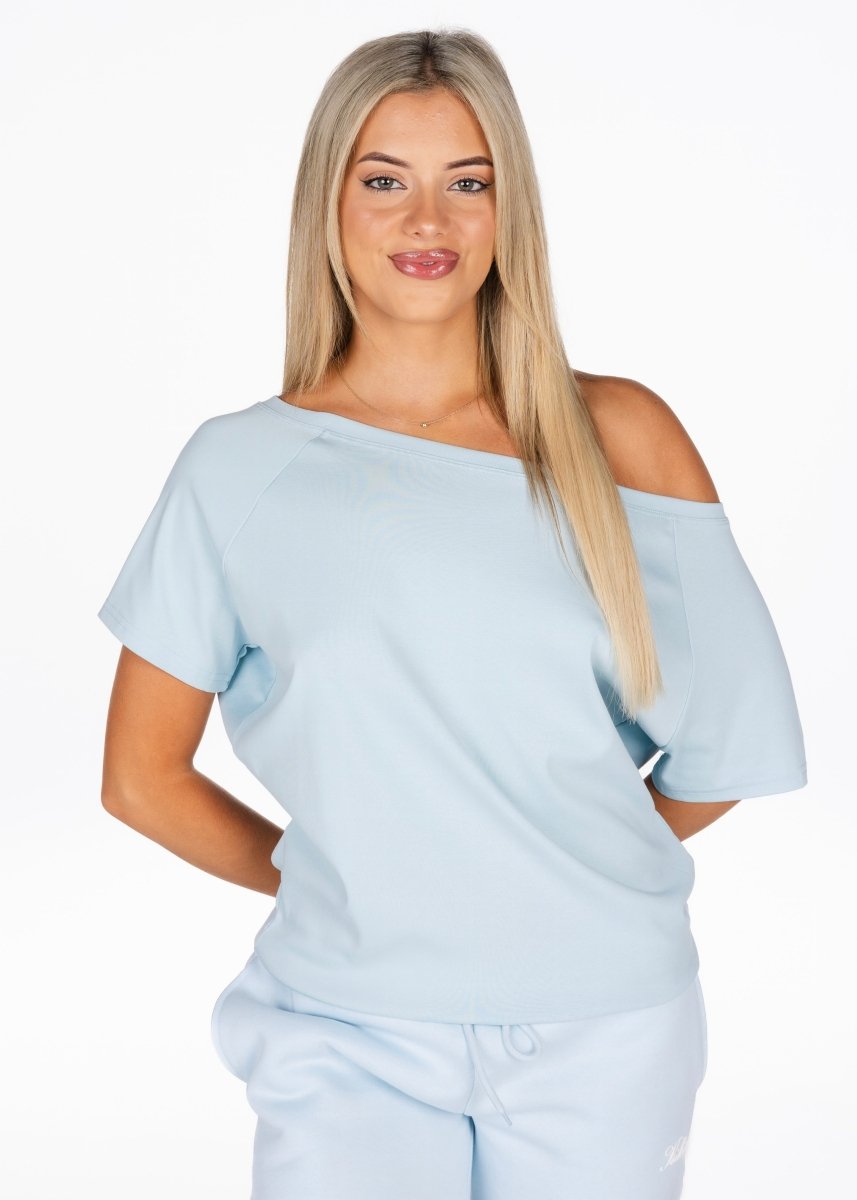 Off The Shoulder Tee - Sky Blue - Kikiva Collection