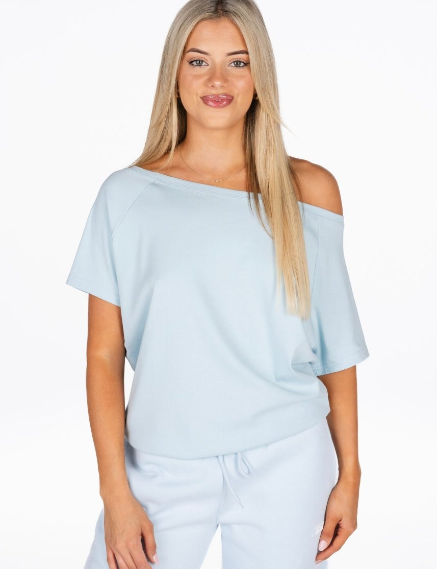 Off The Shoulder Tee - Sky Blue - Kikiva Collection