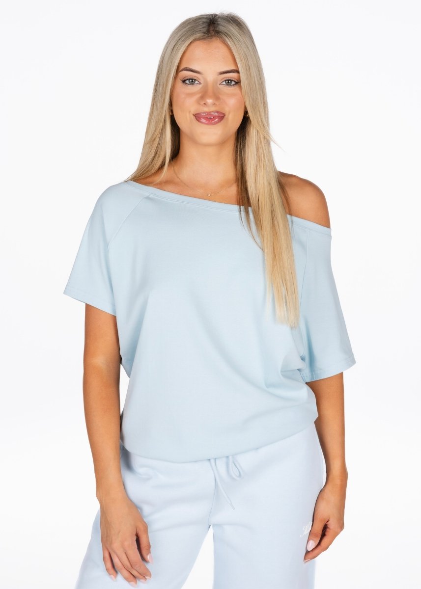 Off The Shoulder Tee - Sky Blue - Kikiva Collection