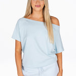 Off The Shoulder Tee - Sky Blue - Kikiva Collection