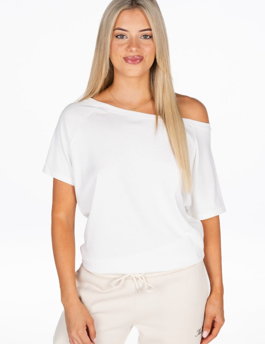 Off The Shoulder Tee - White - Kikiva Collection