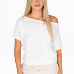 Off The Shoulder Tee - White - Kikiva Collection