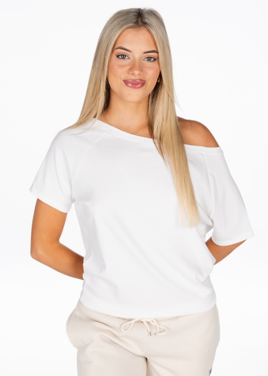 Off The Shoulder Tee - White - Kikiva Collection
