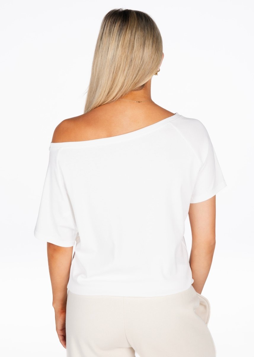 Off The Shoulder Tee - White - Kikiva Collection