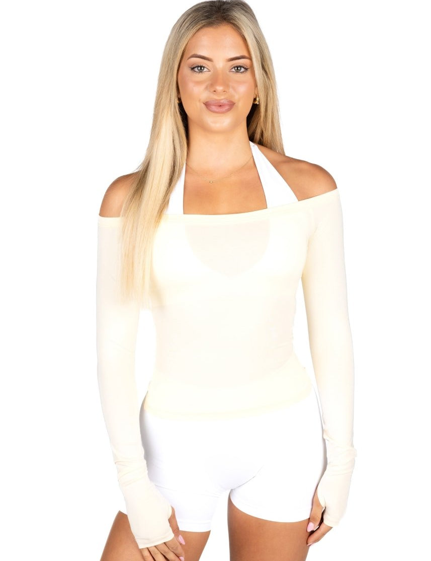 Off The Shoulder Top - Cream - Kikiva Collection