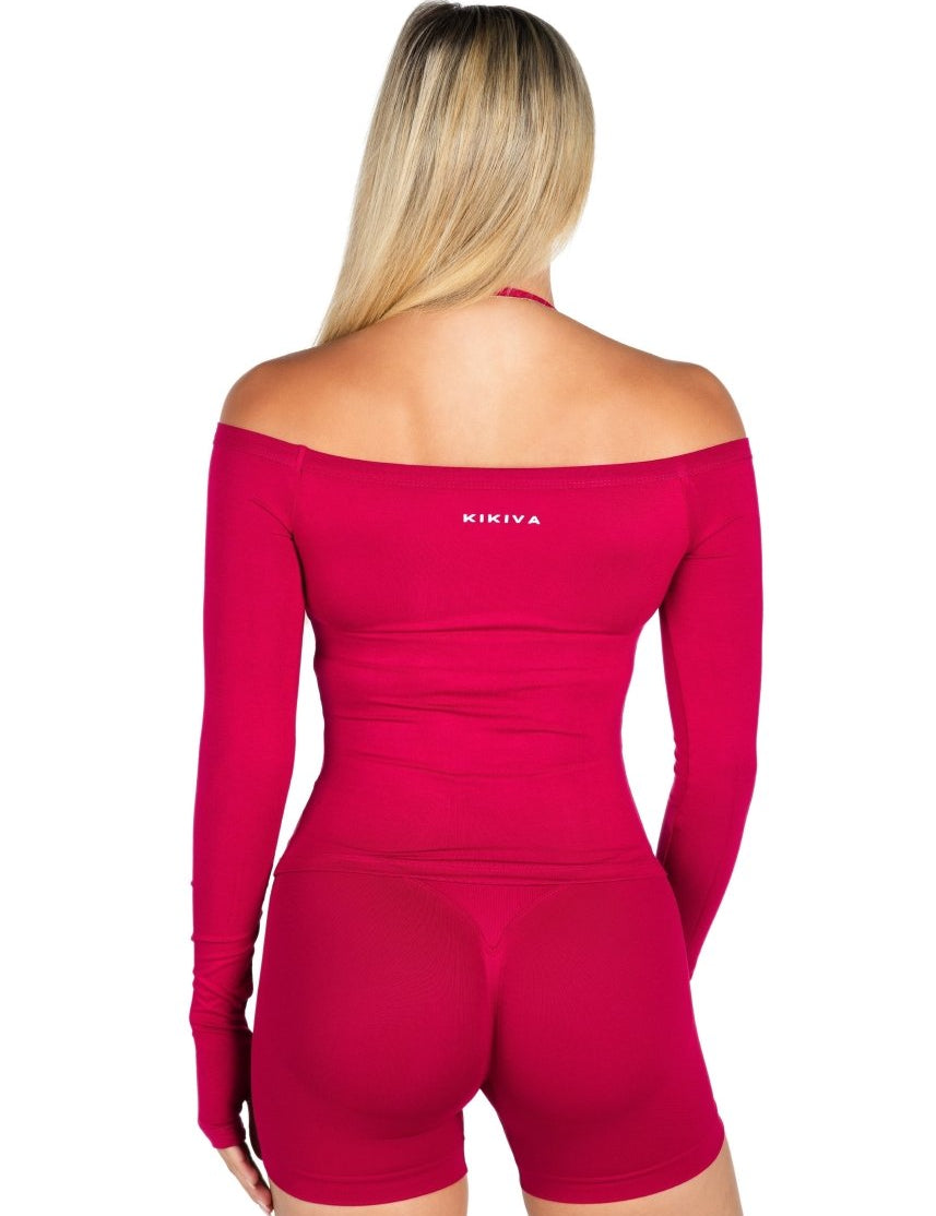 Off The Shoulder Top - Scarlett Ruby - Red - Kikiva Collection