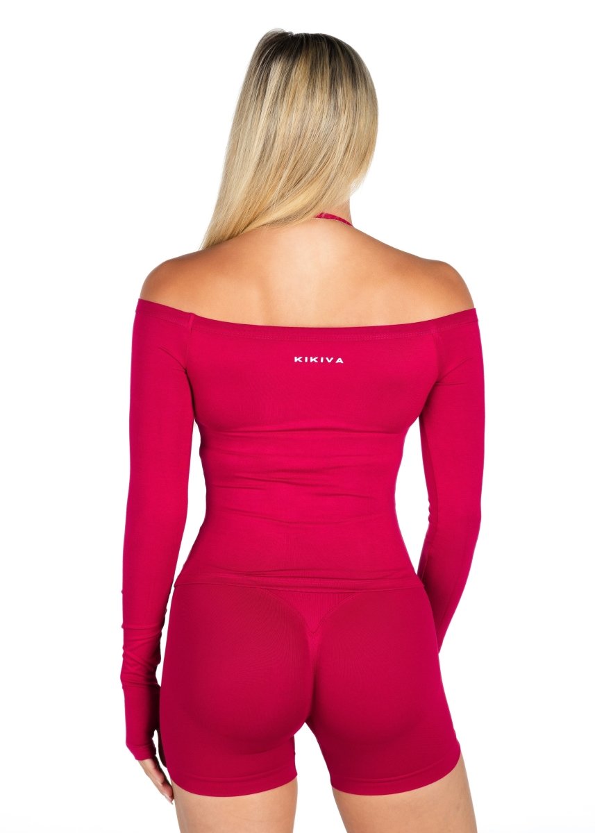 Off The Shoulder Top - Scarlett Ruby - Red - Kikiva Collection