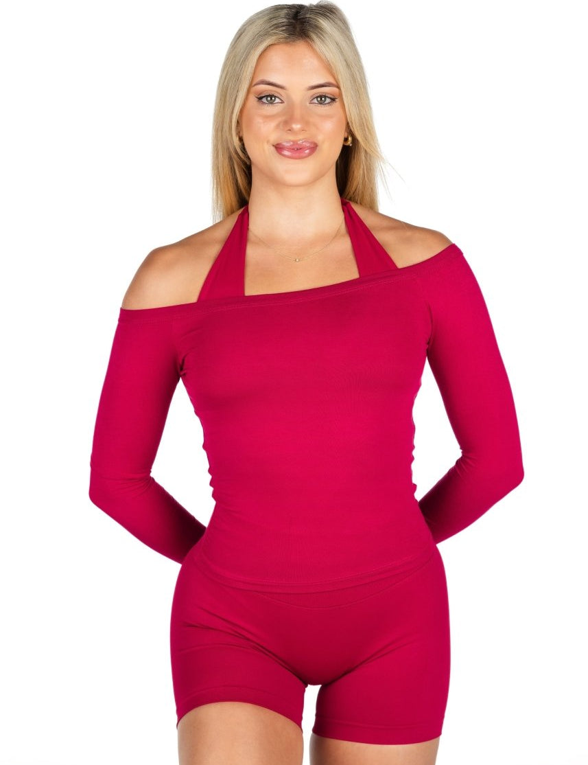 Off The Shoulder Top - Scarlett Ruby - Red - Kikiva Collection