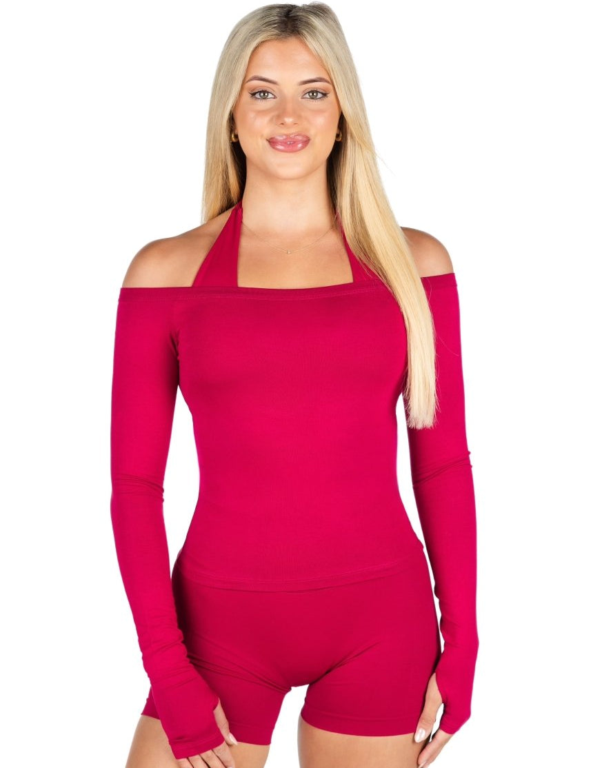 Off The Shoulder Top - Scarlett Ruby - Red - Kikiva Collection