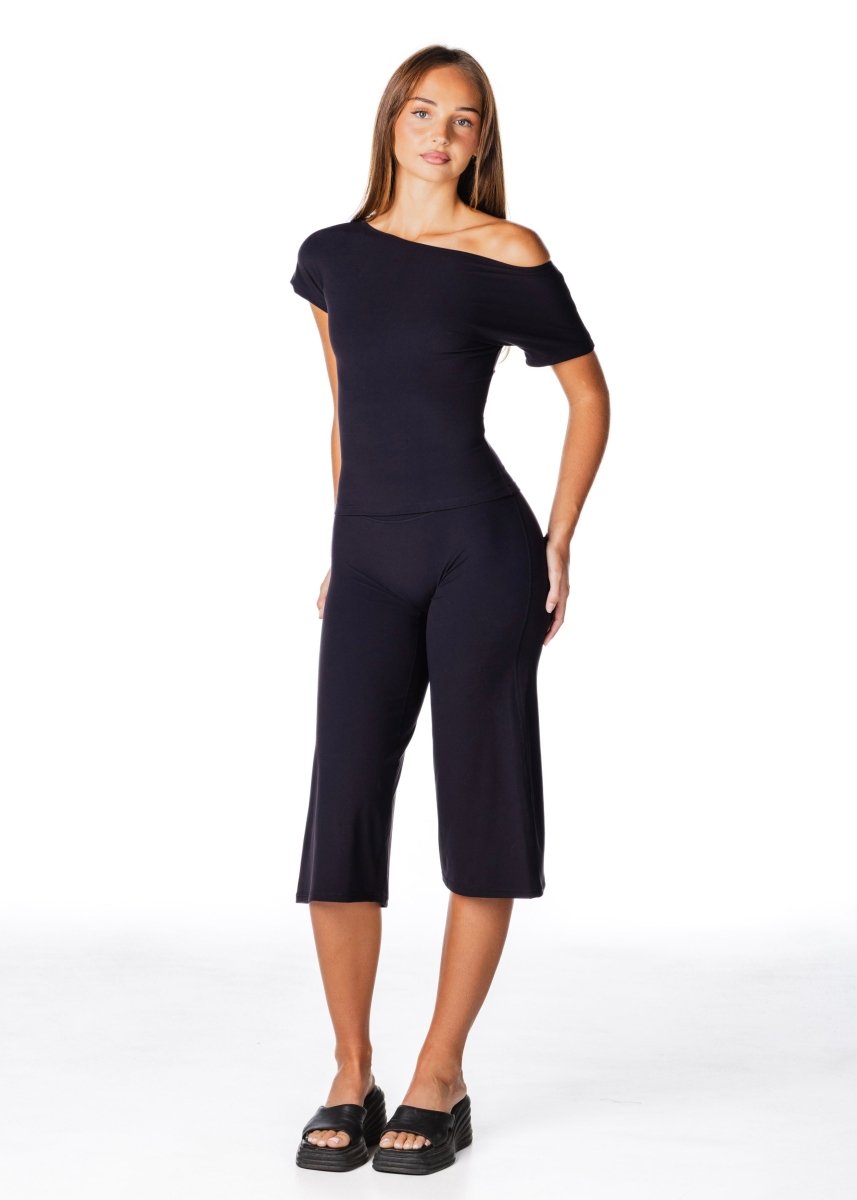 One Shoulder Top - Black - Kikiva Collection