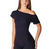 One Shoulder Top - Black - Kikiva Collection