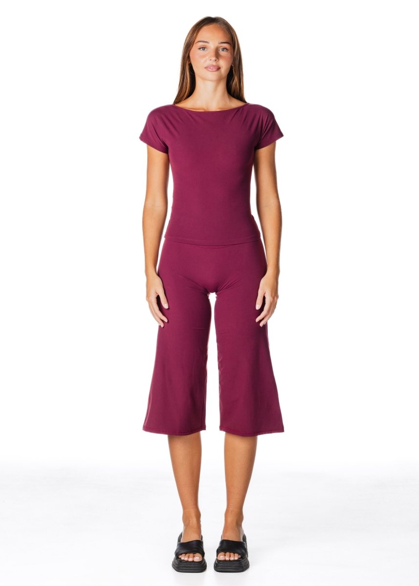 One Shoulder Top - Burgundy - Kikiva Collection