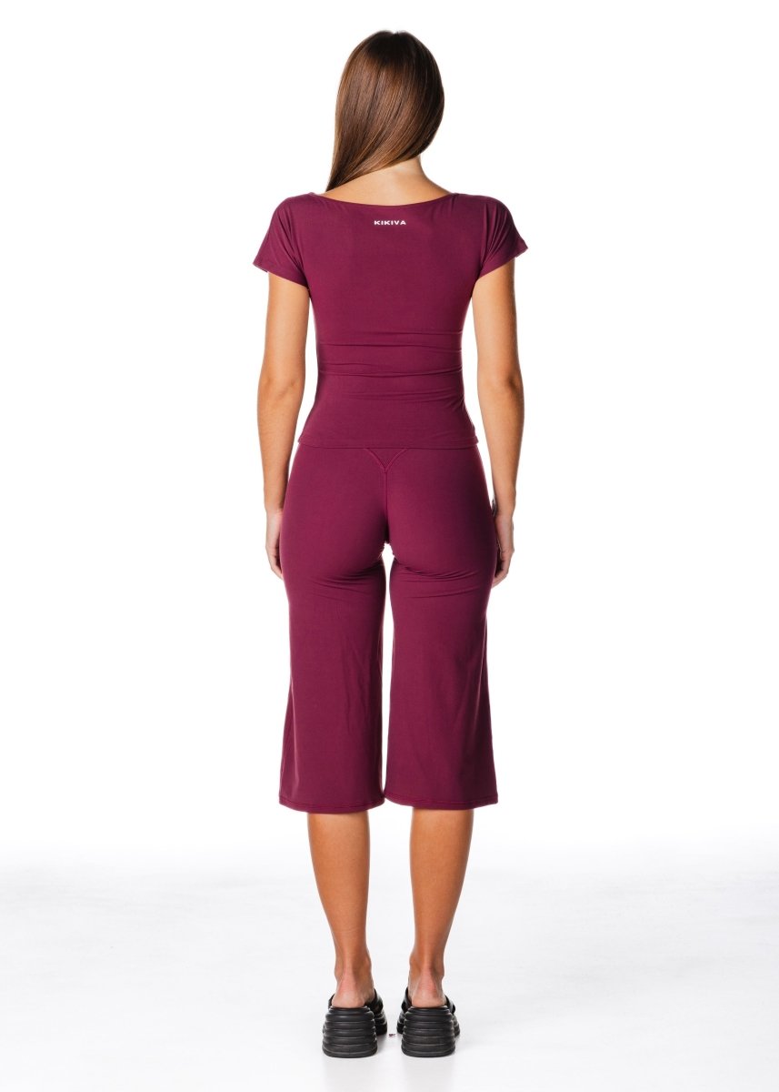 One Shoulder Top - Burgundy - Kikiva Collection