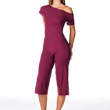 One Shoulder Top - Burgundy - Kikiva Collection