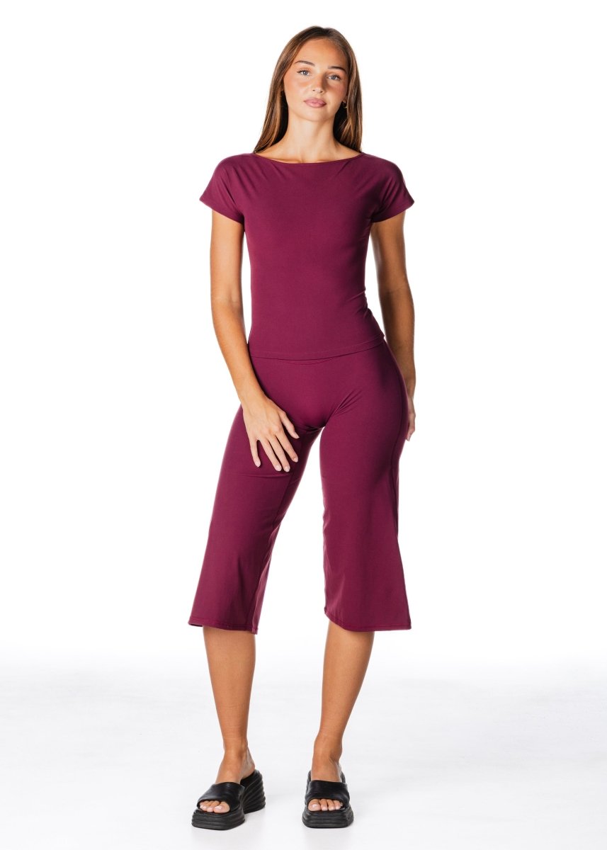 One Shoulder Top - Burgundy - Kikiva Collection