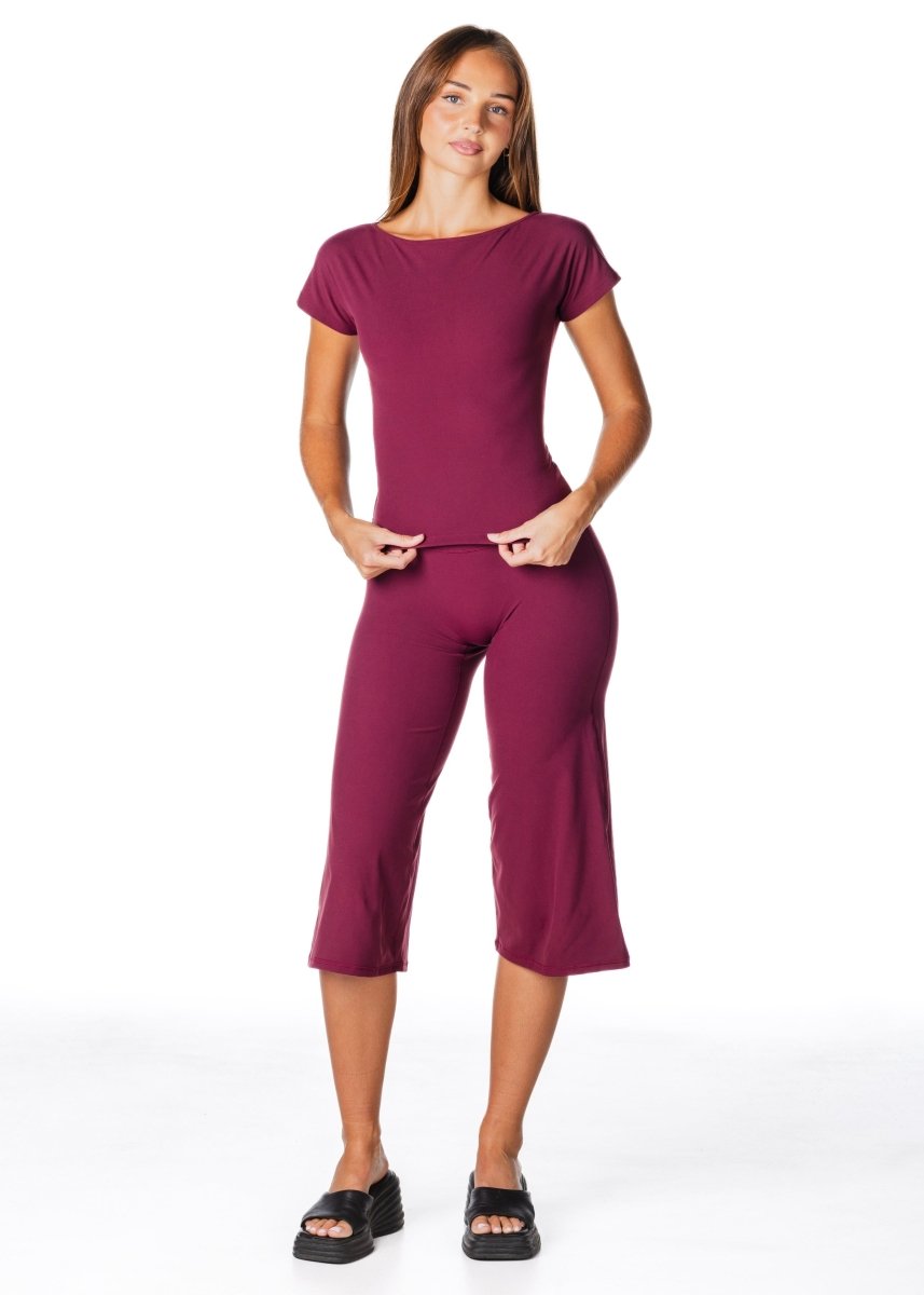 One Shoulder Top - Burgundy - Kikiva Collection