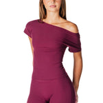 One Shoulder Top - Burgundy - Kikiva Collection