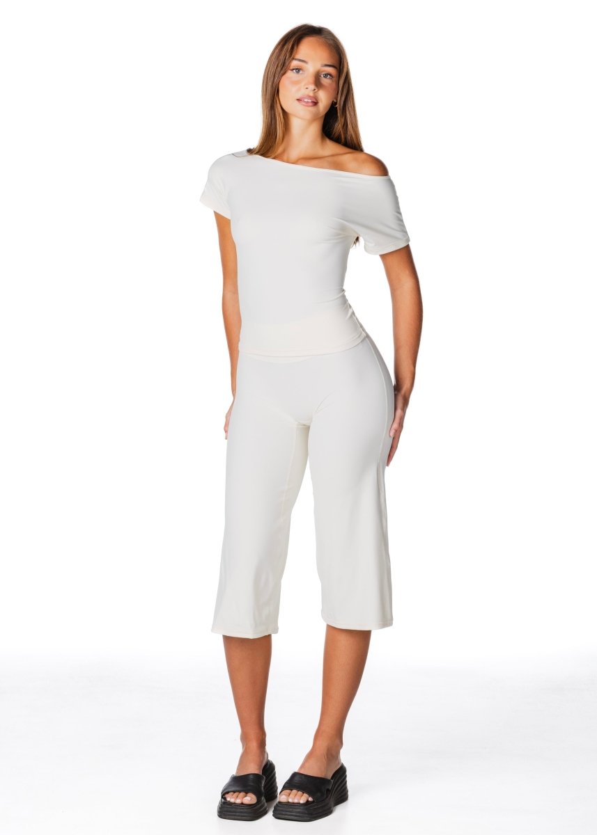 One Shoulder Top - Cream - Kikiva Collection