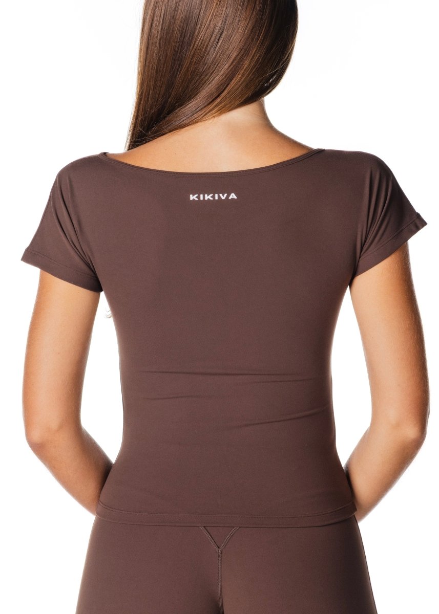 One Shoulder Top - Dark Choc - Kikiva Collection