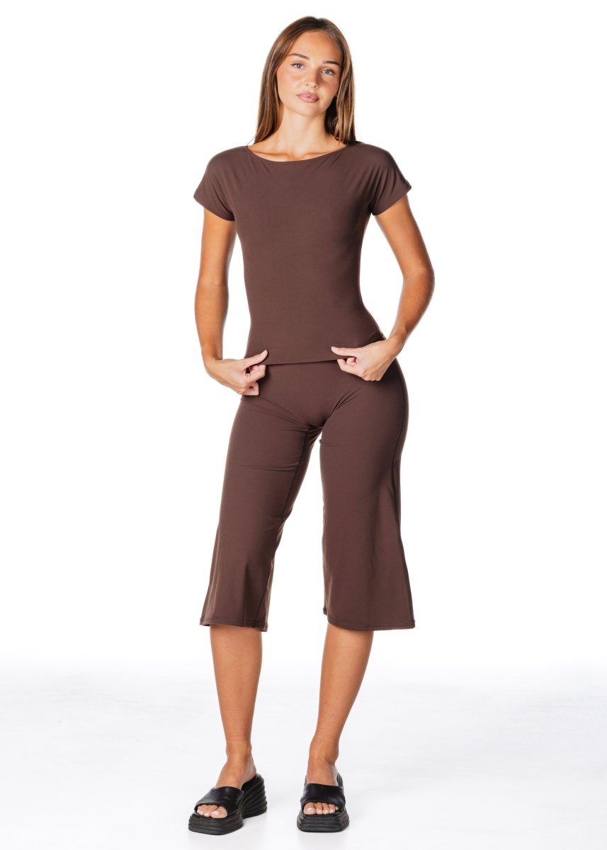 One Shoulder Top - Dark Choc - Kikiva Collection