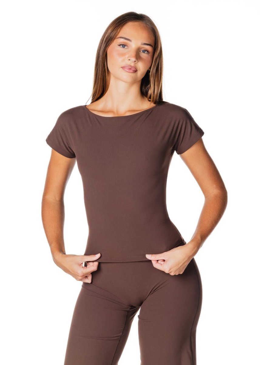One Shoulder Top - Dark Choc - Kikiva Collection