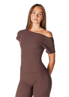 One Shoulder Top - Dark Choc - Kikiva Collection