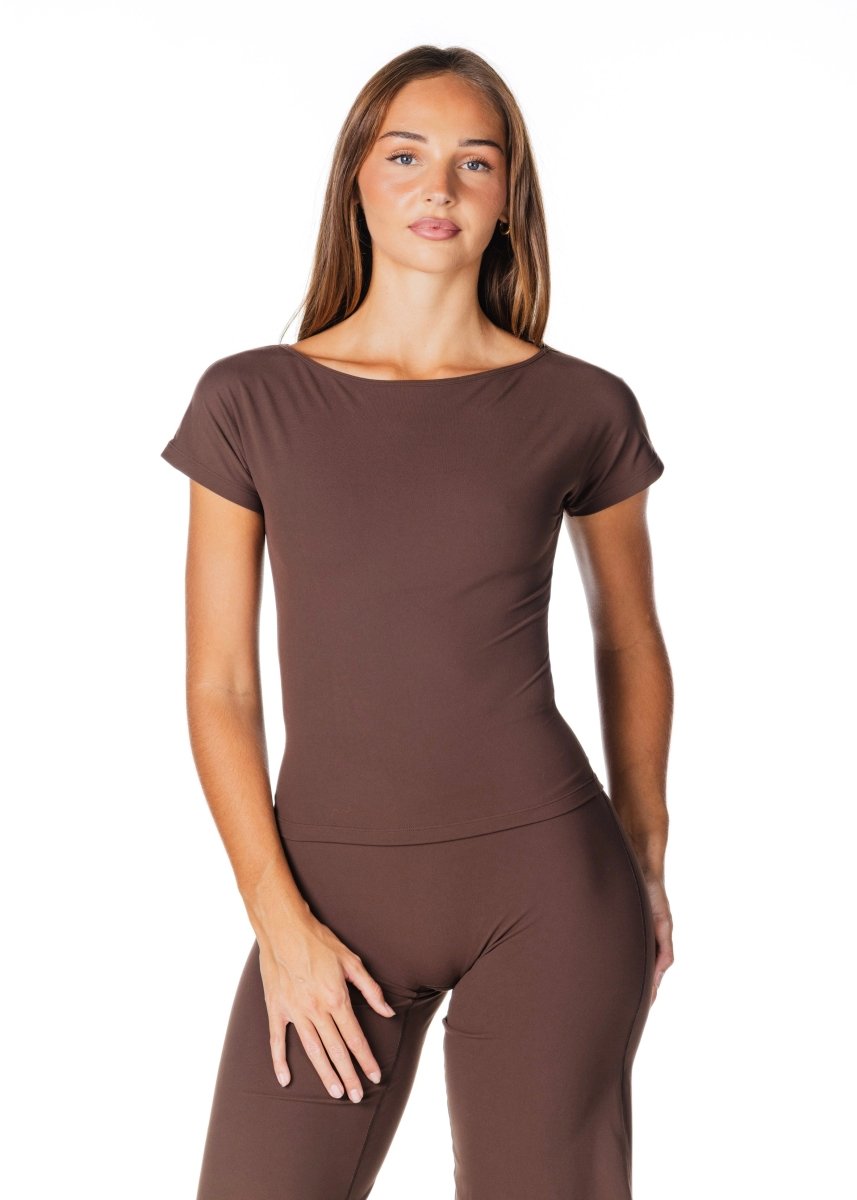 One Shoulder Top - Dark Choc - Kikiva Collection