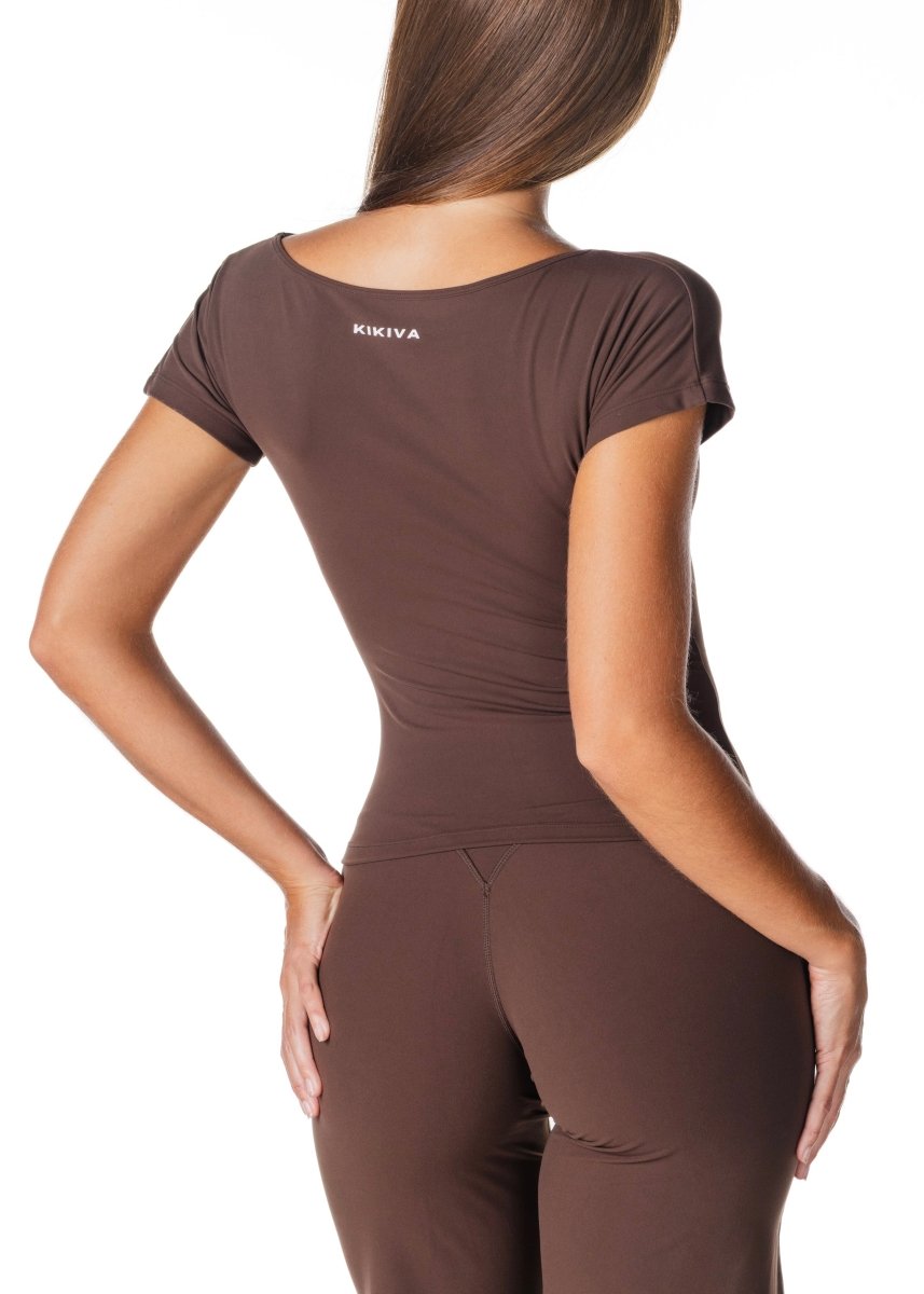 One Shoulder Top - Dark Choc - Kikiva Collection