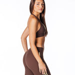 Racer Contour Two Tone Crop - Coffee - Kikiva Collection