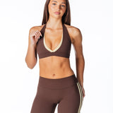 Racer Contour Two Tone Crop - Coffee - Kikiva Collection