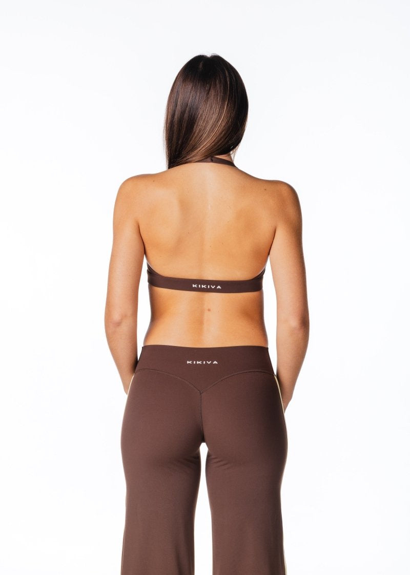 Racer Contour Two Tone Crop - Coffee - Kikiva Collection