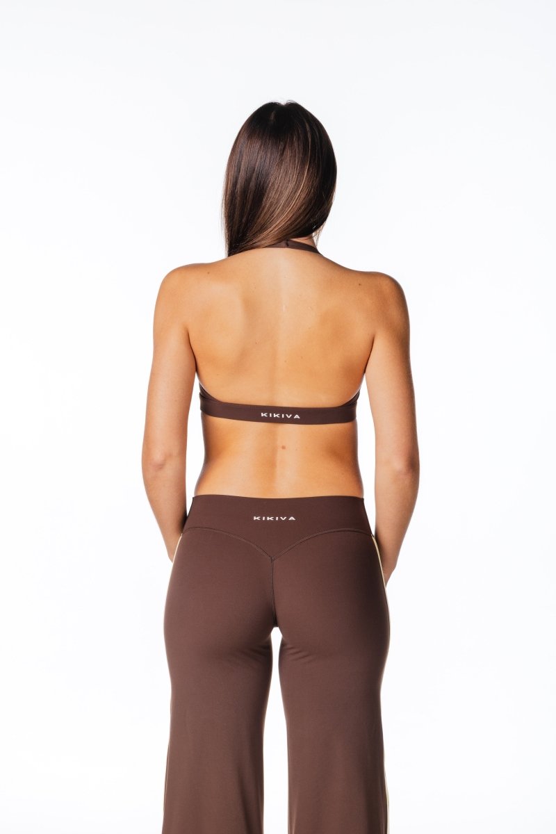 Racer Contour Two Tone Crop - Coffee - Kikiva Collection