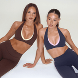 Racer Contour Two Tone Crop - Coffee - Kikiva Collection