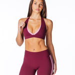 Racer Contour Two Tone Crop - Plum - Kikiva Collection