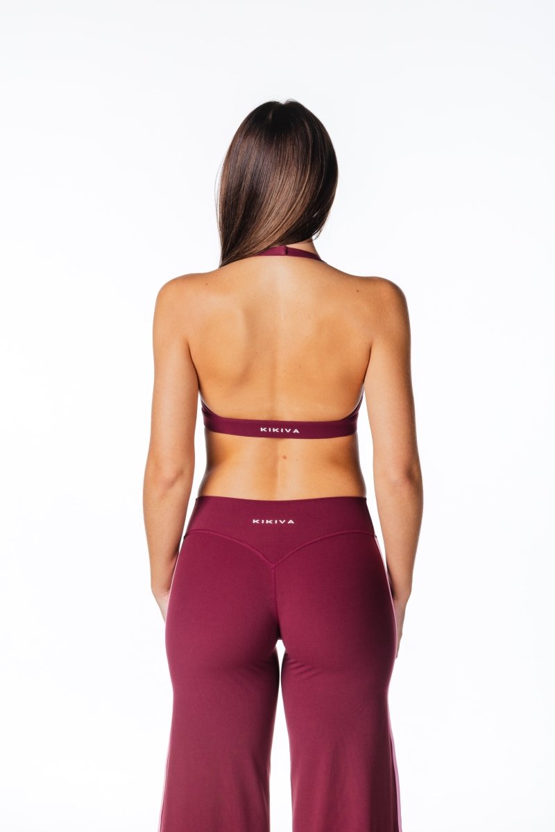 Racer Contour Two Tone Crop - Plum - Kikiva Collection