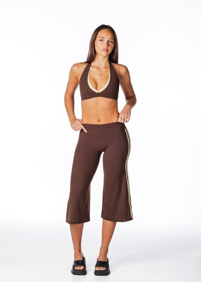 Racer Flow Capri's - Coffee - Kikiva Collection
