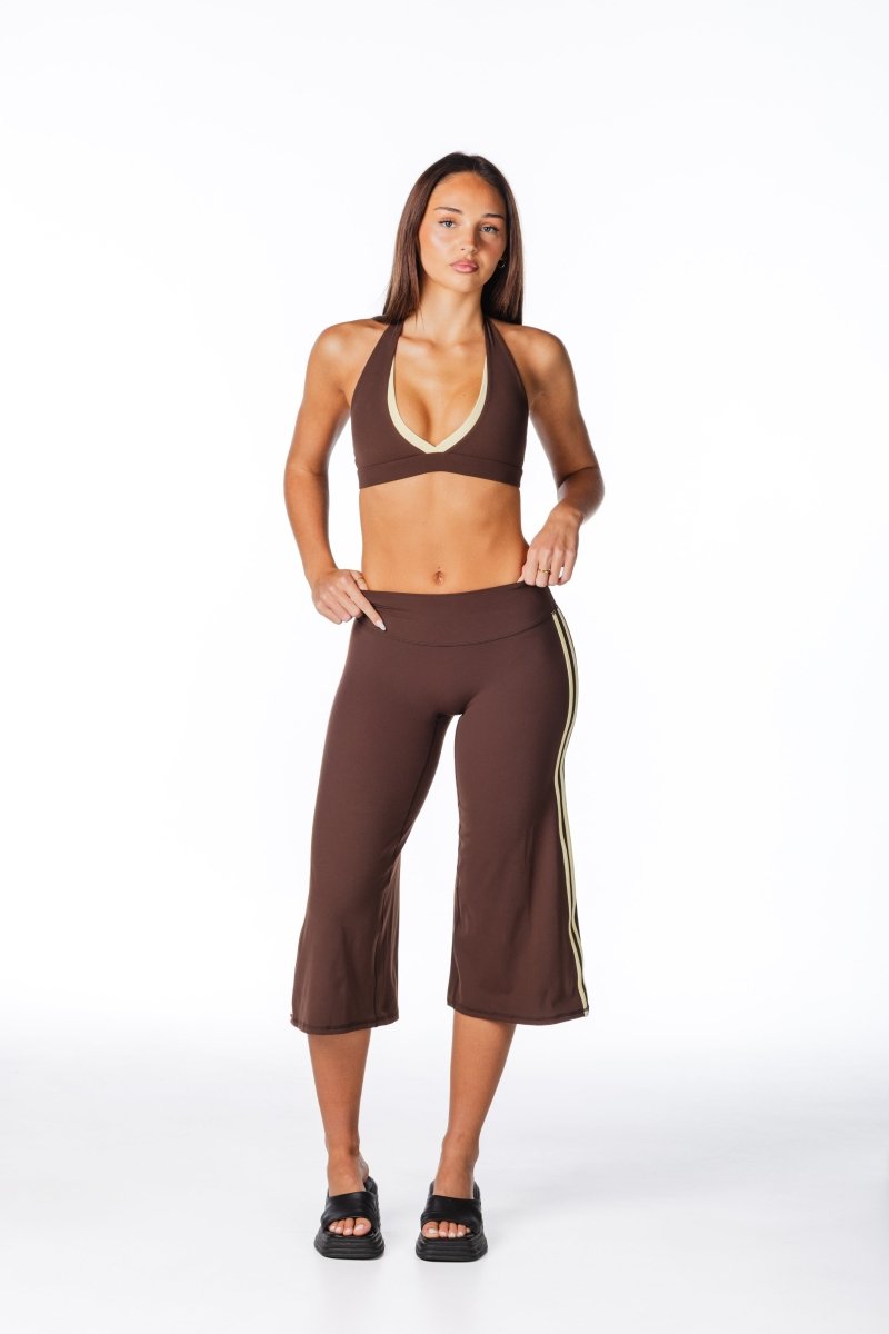 Racer Flow Capri's - Coffee - Kikiva Collection