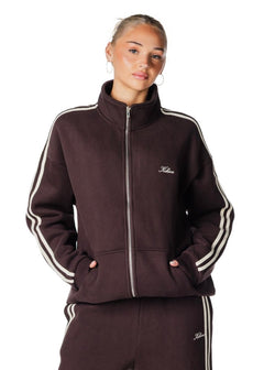 Racer Zip Jacket - Cocoa Brown - Kikiva Collection