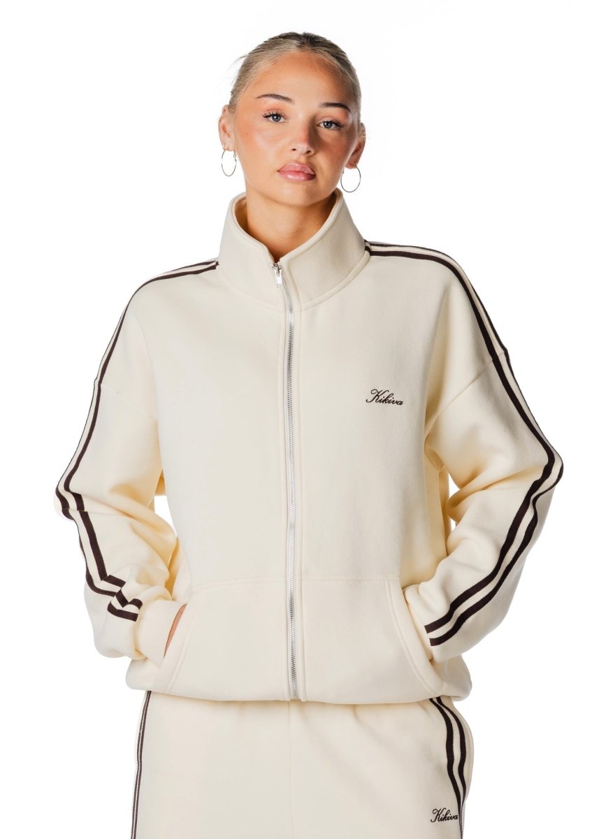 Racer Zip Jacket - Cream - Kikiva Collection
