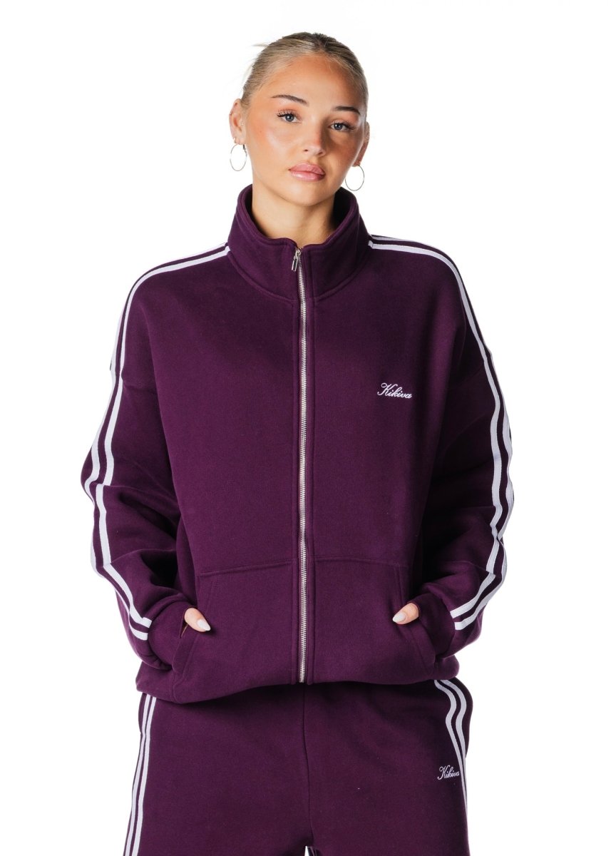Racer Zip Jacket - Deep Berry - Kikiva Collection